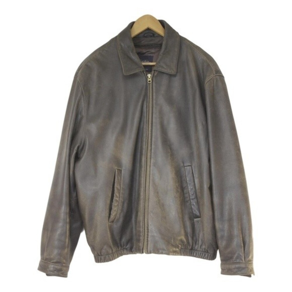 Brooks Brothers Leather Jacket w/Zip in Liner Size L Color Brown